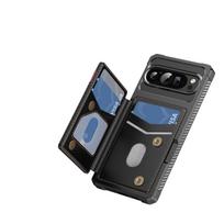 Google Pixel 10 9 Pro XL 8 7 Pro 9A 8A dėklas su kortelių laikikliu, tvirtas smūgiams atsparus minkštas TPU atverčiamas piniginės dangtelis For Pixel 7 juoda