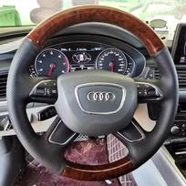 Audi RS3 raudonos odos pynimo dangtelis Audi A4 (B8) A6 (C7) A7 A8 A8L Allroad Q5 Q7 2011-2018 „Pasidaryk pats“ pilnos apsaugos automobilio vairo apdangalas