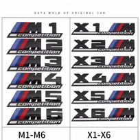 Blizganti juoda COMPETITION juosta su pabrauktu emblema BMW competition M1 M2 M3 M4 M5 M6 M7 M8 X3M X4M X5M X6M Automobilio bagažinės lipdukas fxhk04