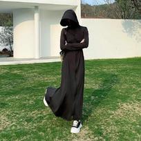 Long full body sunscreen clothes women's 1011 summer new ice silk thin sunscreen clothes ice feeling UV protection dress xl recommended weight 60-70kg black