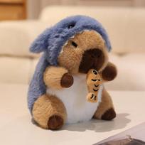 Stuffed Capybara With Stretchable Nasal Mucus Plush Toys Cartoon Capybara Cosplay Bee Sockroach Shark Pig Rabbit Soft Doll Gifts 20cm gray