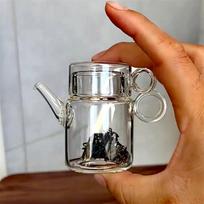 100ml Mažos Talpos Stikinis Arbatinukas Plikyti Žaliąją Arbatą Arbatos Virimo Aparatas Namų Ūkiui Karščiui Atsparus Vienas Arbatinukas Viena Taurė Kungfu Arbatos Rinkinys Arbatos Reikmenys gray