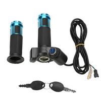 Twist Throttle Grips Key Lock 12V-84V For Ebike Scooter With Digital Display mėlyna