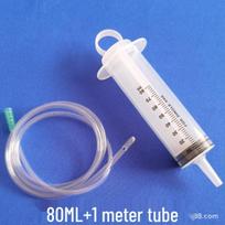 500 ml talpos didelis plastikinis švirkštas klijų dozavimui, maitinimui arba klizmoms 80ml+one meter tube
