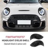 ABS Glossy And Matt Black Color Angry Eyelid For MINI Cooper F65 F66 F54 F55 F56 F57 R55 R56 R57 R58 R59 Car Headlight Sticker black