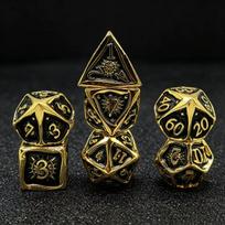Sunflower Metal DND Dice Set - 7-Piece RPG Tabletop Game Dice black