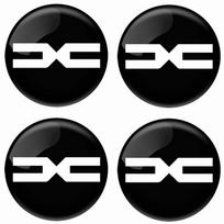 4 vnt. 56 mm automobilio emblemos aliuminio ratlankio centrinės dalies lipdukai Aksesuarai Dacia Bigster Spring Duster Sandero Jogger Dokker Lodgy black