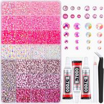 20000Pcs Bedazzling Kit with 3Pcs B7000 Jewelry Glue Resin Rhinestones for Crafting Crafts Bedazzler Kit Flatback Gems