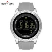NORTH EDGE APOLLO Prabangus skaitmeninis laikrodis vyrams ir moterims, atsparus vandeniui 50M, sportiniai laikrodžiai, dvigubas laikas, žingsniamatis, žadintuvas, porų laikrodžiai gray