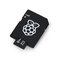 Raspberry microSD atminties kortelė 32GB 100MB/s A2 klasė su Raspberry Pi OS – su adapteriu ir dėklu