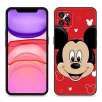 Cute M-Mickey Mouse Phone Case For Apple iPhone 12 13 Mini 11 14 15 Pro Max 7 8 Plus X XR XS SE 2020 2022 Black Silicone Case iPhone 15 Pro Max