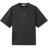 Stone Island Badge Pullover Round Neck Drop Shoulder Short Sleeve T-Shirt Men T-Shirts K2S152100037S0197-V0062 XXL black