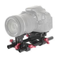 Universal DSLR Camera Quick Release Base with 15mm Rod Clamp Lens Support H1197 gray