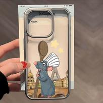 Filmo R-Ratatouille Remy telefono dėklas, skirtas iPhone 17 16e 16 15 14 13 12 11 Air Pro Max X XR XSMAX 8 7 Plus, prabangus skaidrus galinis dangtelis iPhone 12 gray