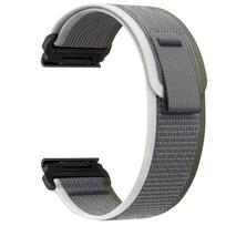 QuickFit 26/22/20mm Nailono takų dirželis, skirtas Garmin Fenix 8 51/47/43mm 7 Pro 7S 7X E-sportui, kvėpuojantis dirželis, skirtas Quatix 8 51mm 47mm QuickFit 26mm gray