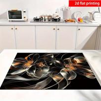 1Pcs Rubber Drying Mat With Abstract Floral For Coffee Shop Restaurant Kitchen Carpet Tableware Durable Diatom Mud Table Mat Pet 30*40cm gray