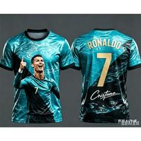 Madingi Ronaldo Vasaros Spaudiniai Šeimos Apranga Futbolo Džersis Marškinėliai Yra Laisvi ir Patogūs Tinka Kasdieniam Dėvėjimui M