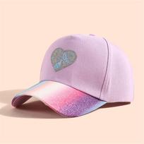 Versatile Child Visor Hats Love Heart Embroidery Snapback Hat Trend Baseball Cap  Kids Children violetinė