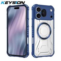 KEYSION Transparent Magnetic Case for Honor 600 Pro 5G Soft Silicone+PC Heavy Duty Shockproof Phone Back Cover for Honor 600 Pro for Honor 600 Pro mėlyna