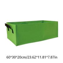 Stačiakampis audinio augalų auginimo maišas, pralaidus neaustinis vazonas su rankenomis, sulankstomas auginimo kibiras daržovėms ir gėlėms Green 60x30x20cm