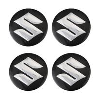 4 vnt. Automobilio emblema Ratlankio centrinio dangtelio lipdukas Ratlankio ženklelio dangtelis Suzuki SX4 Swift Jimny Ignis Alto S-cross Vitara Celerio Across juoda