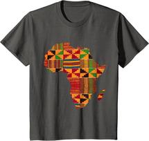 Cool Africa Map Kente Cloth Gift African Lover Youth Unisex T-shirt 130 black