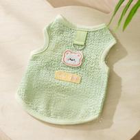 Summer Four Seasons Striped Bear Vest Teddy Bigbear Universal Dog Clothing Small and Medium Dog Pet Cat Clothing XXL (recommended weight 15-10kg) beige