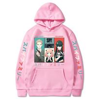 Anime Spy X Family Hoodie Anya and Bond Sweatshirt Hoody Tops Pullovers Hoodie Fleece Hoodies Casual Sweatshirt for Girls L rožinė