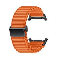 Takų apyrankė Samsung Galaxy Watch Ultra 47mm Nailono kilpos dirželis Galaxy Watch LTE 47MM Be tarpų Greitai tvirtinamas apyrankės priedai Galaxy Ultra 47mm oranžinė