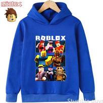 Vaikams Roblox 3-12 m. Rudens džemperis su gobtuvu Madingas Hoodie 3D žaidimo personažo printas Berniukams Mergaitėms Laisvalaikio sportinė apranga 140 blue