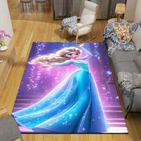 Frozen temos Elzos paveiksliuko dekoratyvinis kilimėlis - neslystantis ir dėmėms atsparus, puiki dovana mergaitei. 60x90cm blue