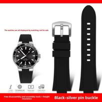 Aukštos kokybės guminis laikrodžio dirželis Oris Aquis 7330 7740 serijai 24x11mm 24x12mm išgaubtas laikrodžio dirželis Vyriškas nardymo silikoninis apyrankė 24X12mm gray