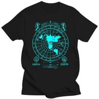 2024   Mens Clothing Flat Earth Map T-Shirt, Earth Is Flat, Firmament, Plies, World Order XL juoda