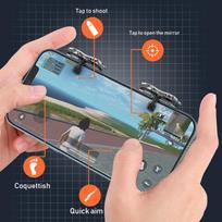 1 Pair for PUBG Mobile Phone Game Trigger Controller Joystick for 4-13mm Thickness Gamepad Aim Button Shooter gray