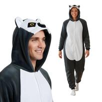 Piżama Onesie Kigurumi Kostium Przebranie Lemur L: 165 - 175Cm white
