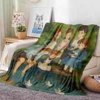 A-Anne of Green G-Gables Print Flannel Blanket.Sofa,Bedroom.Bed Home Office Nap Blanket Car,Travel,Camping,Picnic Throw Blanket 75cmx90cm gray