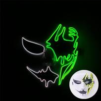LED Rankomis tapyta kaukė Helovinas Karnavalas Maskaradas Cosplay Siaubo Aksesuaras Vyriška kaukė Keista veido kaukė Šviečiantis tušas Disfraz black