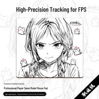 2D Line Drawing Gaming Mouse Pad with Wrist Rest – Compact Keyboard and Desk Pad with High Aesthetic Appeal pink