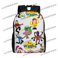 The Wiggles Backpack with Iconic Characters (Murray, Jeff, Anthony, Sam) Logo - Durable &, to Primary, Easy-Clean Design & The W One Size black