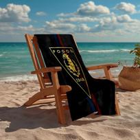 MKS Pogoń Szczecin Fashion Beach Towel: Ideal for Summer Adventures Soft, absorbent and quick drying suitable for swimming and bathing 70cmx140cm(27x55inch) black