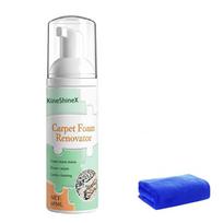 60ml Carpet Foam Stain Remover Waterless Seat Cleaner Fabric Vinyl Fast Acting Spray Car Interior Sofa Couch Renovator Towel 1set white