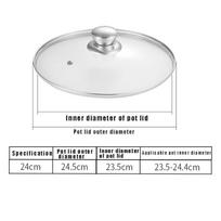 Round Visible Pot Cover 16-34cm Wok Pan Lid Universal Cookware Parts  Kitchen Accessories 24cm