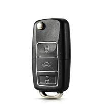KEYYOU For Volkswagen VW Golf 4 5 Jetta Passat CC Tiguan Polo Beetle Skoda Flip Folding Remote Key Shell Fob 3 Buttons Car Key Model 2 gray