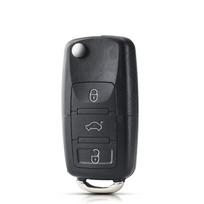 KEYYOU For Volkswagen VW Golf 4 5 Jetta Passat CC Tiguan Polo Beetle Skoda Flip Folding Remote Key Shell Fob 3 Buttons Car Key Model 1 gray