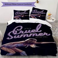 Taylor Swift Pattern Bedding uilt Set uilt Cover Pillowcase Home Decoration Birthday Gift (1 * duvet cover + 2 * pillowcase without core) 135x200cm gray