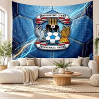Coventry City Futbolo Sieninė Gobelenas, Minkšto Audinio Sienos Kabinys, Dekoratyvinis Fonas Miegamajam Namų Sienos Menas 180cmx200cm
