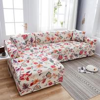 Gėlėta sofos užvalkalas L formos sofos užvalkalai svetainei Sofos apsauga nuo dulkių Elastingi tampomi užvalkalai kampinei sofai 2-Seat 145-185cm 1PC