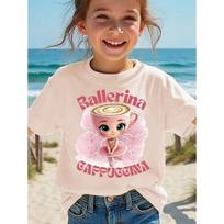 Italian Brainrot Animals Kids T-Shirt Ballerina Cappuccino Short Sleeve Tops for = 140 blue