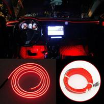 500cm Šaltos šviesos juostelė Raudona LED automobilių dekoracijos automobilio salono atmosferai Vielos juostos šviesos lempos 12V automobilių žibintų priedai