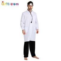 Stylish Men's Doctor Costume For Halloween Parties Featuring Polyester Fabric Perfect For Cosplay Events white